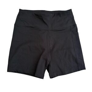 Calvin Klein Performance Shorts Black High Waist Pockets Athletic Women Small